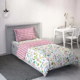 DDecor Floral Pink 136 TC Cotton Single Bedding Set-picture-45