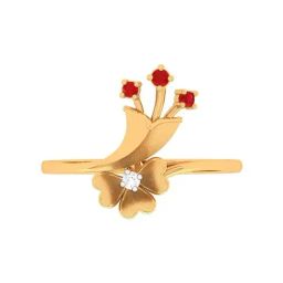 P.C. Chandra Jewellers 14k Gold Palash Flower Casual Ring for Women-image-0