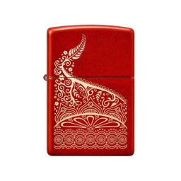 Zippo Red Brass Indian Wedding Dress Design Windproof Pocket Lighter-image-92