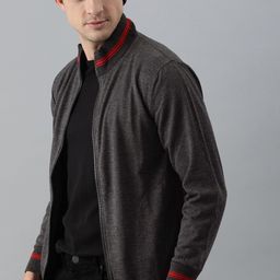 ADBUCKS Men Charcoal Grey Melange Effect Cotton Sweatshirt-picture-36