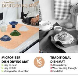 Kuber Industries 3-Pcs Cream Colored Non Slip Dish Drying Mats image 3