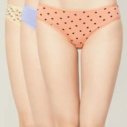 Ginger by Lifestyle Peach & Purple Printed Hipster Panties - Pack Of 3-image-11
