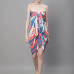 Claura Blue Printed Beachwear Sarong-image-12