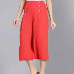 Oxolloxo Coral Cotton Relaxed Fit Mid Rise Culottes-picture-33