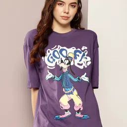 Kook N Keech Disney Goofy Printed Drop-Shoulder Sleeves Pure Cotton Oversized T-shirt-image-86