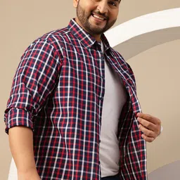 Sztori Plus Size Comfort Checked Pure Cotton Casual Shirt-picture-34