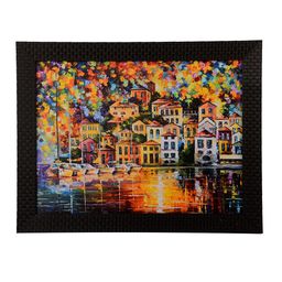 eCraftIndia Multicoloured City View Framed UV Wall Art-image-41