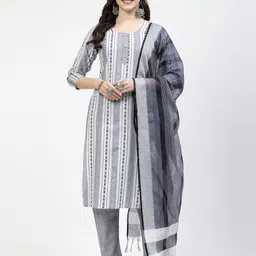TS LIFESTYLE Women Printed Regular Kurta with Trousers & With Dupatta-25