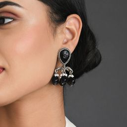 Fida Black Contemporary Drop Earrings-picture-35