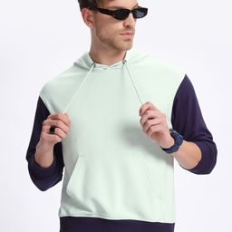 glitchez Contrast Sleeves Hooded Sweatshirt-picture-42