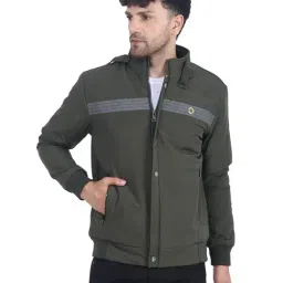 Dollar Olive Regular Fit High Neck Jacket-image-97