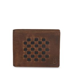 Second SKIN Men Tan Brown Woven Design Genuine Leather Two Fold Wallet-image-7