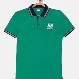 Duke Boys Green Solid Polo Collar T-shirt-image-36