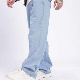 glitchez Men Cool Vibe Baggy Fit Light Fade Jeans-image-78