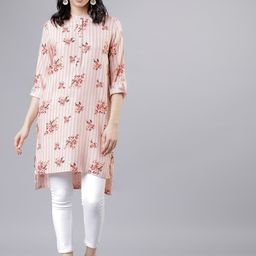 Vishudh Women Peach-Coloured Printed Tunic-0