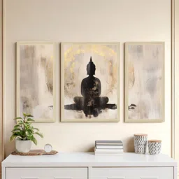 Art Street Beige & Black 3 Pieces MDF Religious Wall Art-picture-12