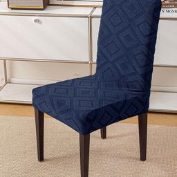 HOUSE OF QUIRK Navy Blue Texture 220 GSM Chair Cover-image-38