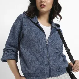Campus Sutra Blue Cotton Self Pattern Sweatshirt-image-92