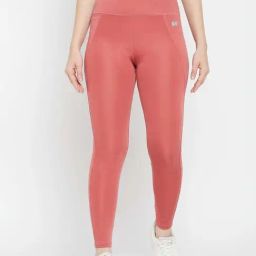 Clovia Orange High Rise Sports Tights-image-29