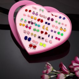 Shining Diva Fashion Set Of 36 Multicoloured Contemporary Studs Earrings-34