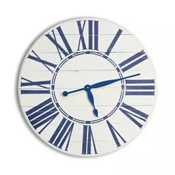 GENERIC Wall Clock for Farmhouse White & Blue, 24WHBLUJUP-image-35