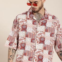 HERE&NOW Ethnic Motifs Printed Relaxed Fit Casual Shirt-image-62