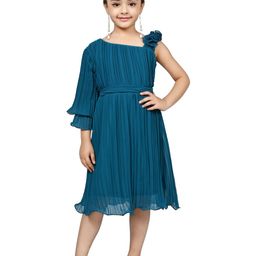 BAESD Flutter Sleeve Georgette Fit & Flare Dress-6
