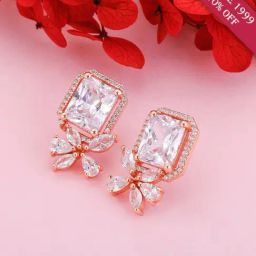 GIVA Love is Everywhere 92.5 Sterling Silver Nature's Artistry Stud Earrings in Rose-Plating-image-28