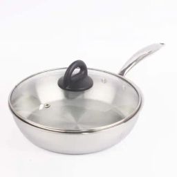 The Indus Valley Silver Stainless Steel 25.4 cm Fry Pan With Long Handle & Glass Lid (1.7 L)-image-59
