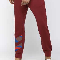 Huetrap Men Burgundy Solid Straight-Fit Joggers-image-60