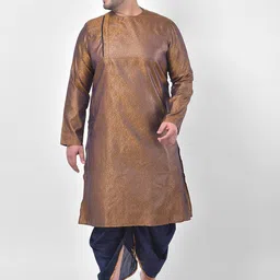 DEYANN PLUS Men Copper-toned Paisley Kurta-picture-13