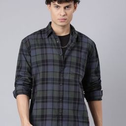 The Roadster Lifestyle Co Checked Pure Cotton Relaxed Fit Long Sleeves Casual Shirt-image-66