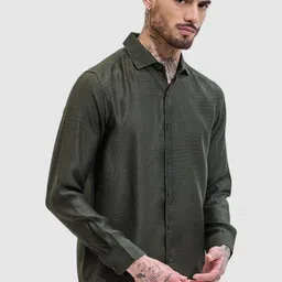 Snitch Men Smart Slim Fit Spread Collar Geometric Printed Casual Shirt-image-48
