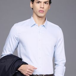 Louis Philippe Pure Cotton Self Design Slim Fit Opaque Formal Shirt-image-61