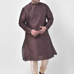 Deyann plus men brown kurta-picture-27