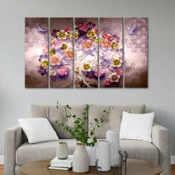 999Store Printed Multicolor MDF 5 Panels Wall Art-21