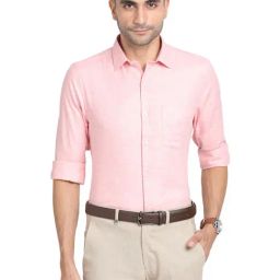 Turtle Pink Cotton Slim Fit Shirt-image-52