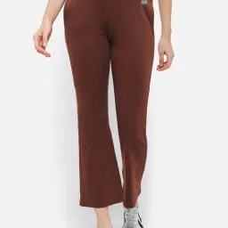 Clovia Brown Cotton Mid Rise Yoga Pants-image-99