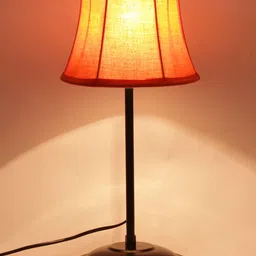 Devansh Orange & Black Solid Traditional Buffet Table Lamp with Shade-41