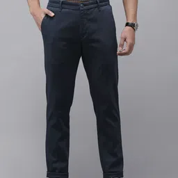 U.S. Polo Assn. Men Textured Slim Fit Mid-Rise Chinos Trousers-picture-4