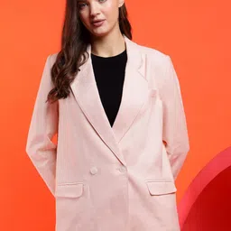 Stylecast X Kotty Beige Long Sleeve Double Breasted Blazer-picture-22