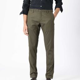 RARE RABBIT Men Cellular Mid-Rise Slim Fit Cotton Trouser-image-95