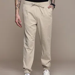 WROGN Men Solid Mid-Rise Joggers-image-58