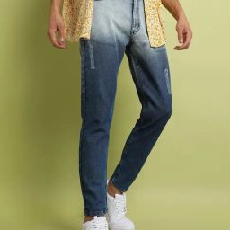 Campus Sutra Blue Regular Fit Distressed Jeans-image-80