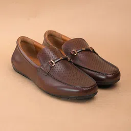 The Brown Hide Men Formal Leather Loafers-image-8