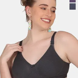 POOJA RAGENEE Pack Of 3 All Day Comfort Cotton Bra Full Coverage-image-35