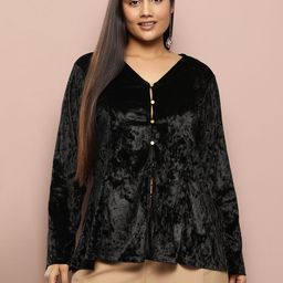 Sztori Plus Size Solid Velvet Top-image-12
