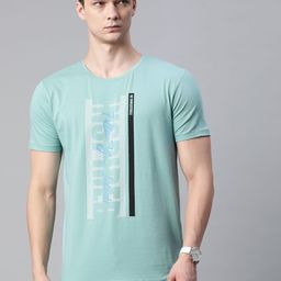 Pierre Carlo Men Green & White Typography Printed T-shirt-image-34