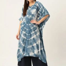 maaesa Blue Printed A Line Kaftan-picture-12