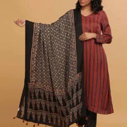 Folksong By W Black Printed Dupatta-picture-14